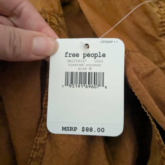 NEW Free People Movement Romper Short Overalls Island Bound Brown Medium - Picture 6 of 6